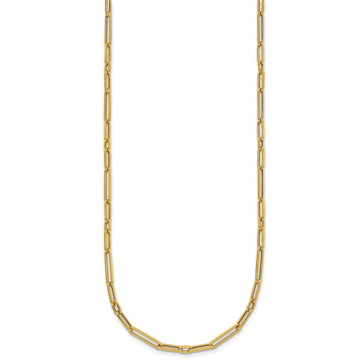 14k Polished 17in Paperclip Link Necklace-SF3230-17