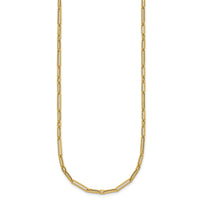 14k Polished 17in Paperclip Link Necklace-SF3230-17