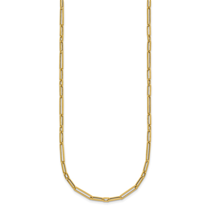 14k Polished 17in Paperclip Link Necklace-SF3230-17