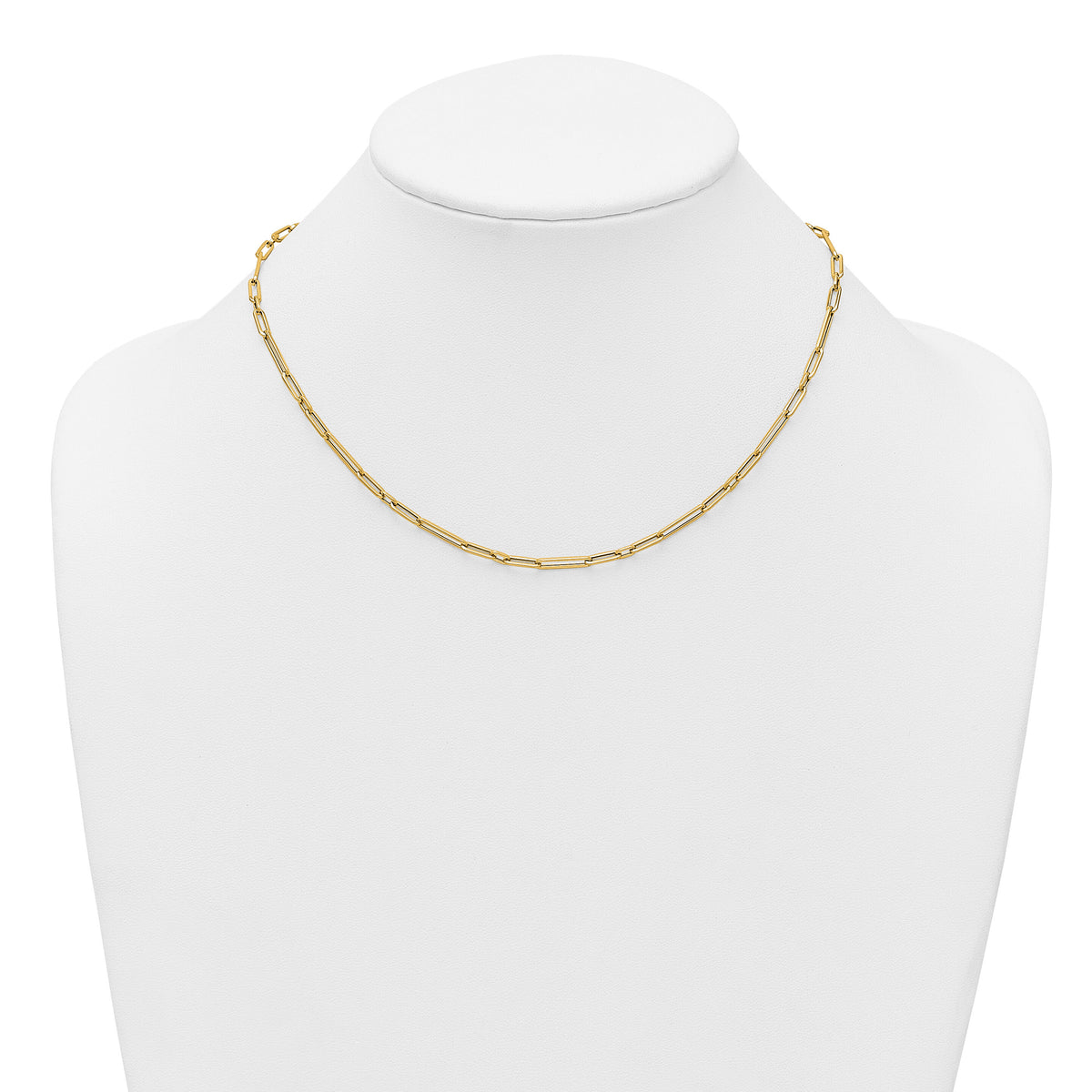 14k Polished 17in Paperclip Link Necklace-SF3230-17