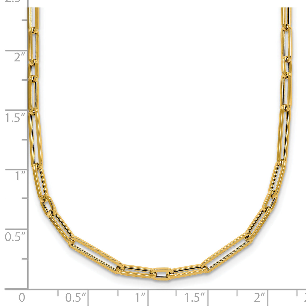 14k Polished 17in Paperclip Link Necklace-SF3230-17