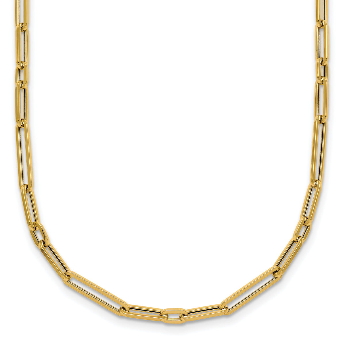 14k Polished 17in Paperclip Link Necklace-SF3230-17