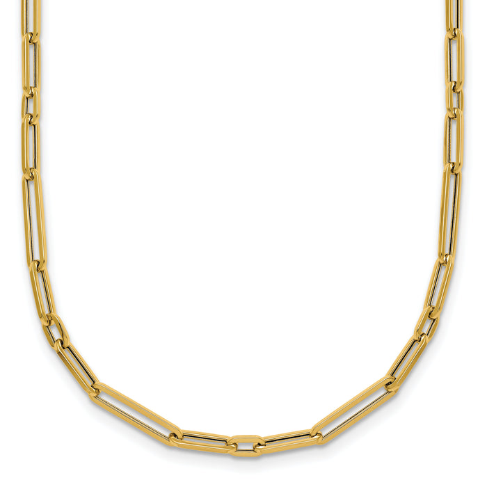 14k Polished 17in Paperclip Link Necklace-SF3230-17