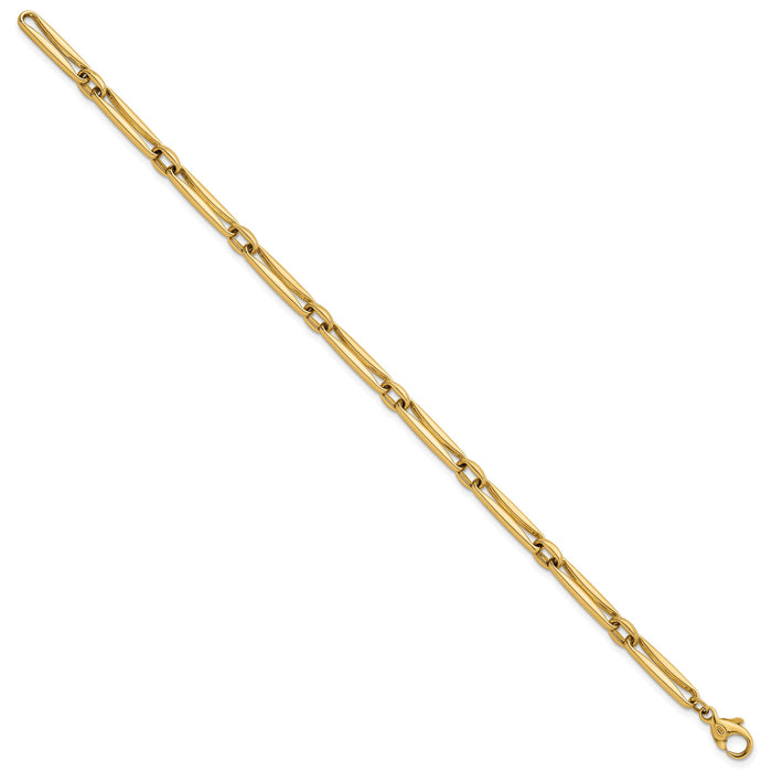 14k Polished Fancy Long Link 5mm Bracelet-SF3231-7.5