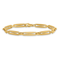 14k Polished Fancy Long Link 5mm Bracelet-SF3231-7.5