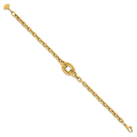 14K Polished Double Oval 7.25 w/.25in ext. Fancy Bracelet-SF3232-7.25