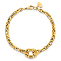 14K Polished Double Oval 7.25 w/.25in ext. Fancy Bracelet-SF3232-7.25