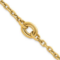 14K Polished Double Oval 7.25 w/.25in ext. Fancy Bracelet-SF3232-7.25