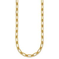 14k Polished Oval and Circle Link 18in Necklace-SF3233-18