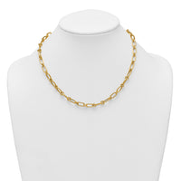 14k Polished Oval and Circle Link 18in Necklace-SF3233-18
