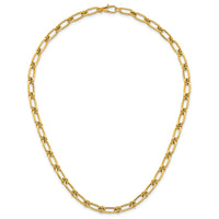 14k Polished Oval and Circle Link 18in Necklace-SF3233-18