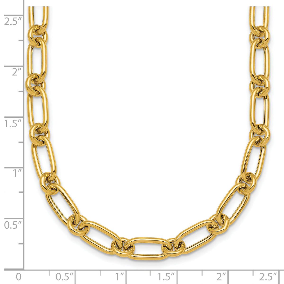14k Polished Oval and Circle Link 18in Necklace-SF3233-18