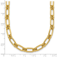 14k Polished Oval and Circle Link 18in Necklace-SF3233-18