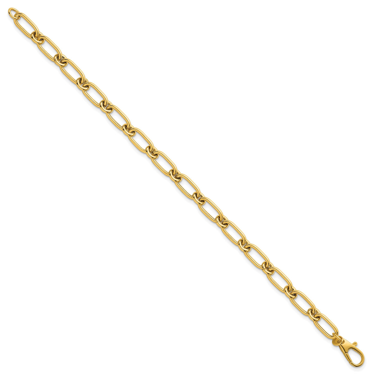 14k Polished Oval and Circle Link 7.5in Bracelet-SF3233-7.5