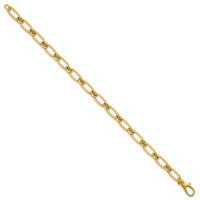 14k Polished Oval and Circle Link 7.5in Bracelet-SF3233-7.5
