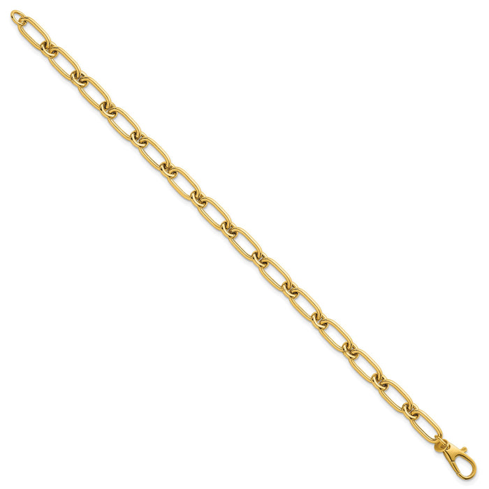 14k Polished Oval and Circle Link 7.5in Bracelet-SF3233-7.5