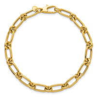14k Polished Oval and Circle Link 7.5in Bracelet-SF3233-7.5
