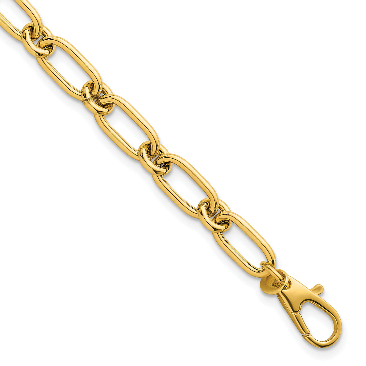 14k Polished Oval and Circle Link 7.5in Bracelet-SF3233-7.5