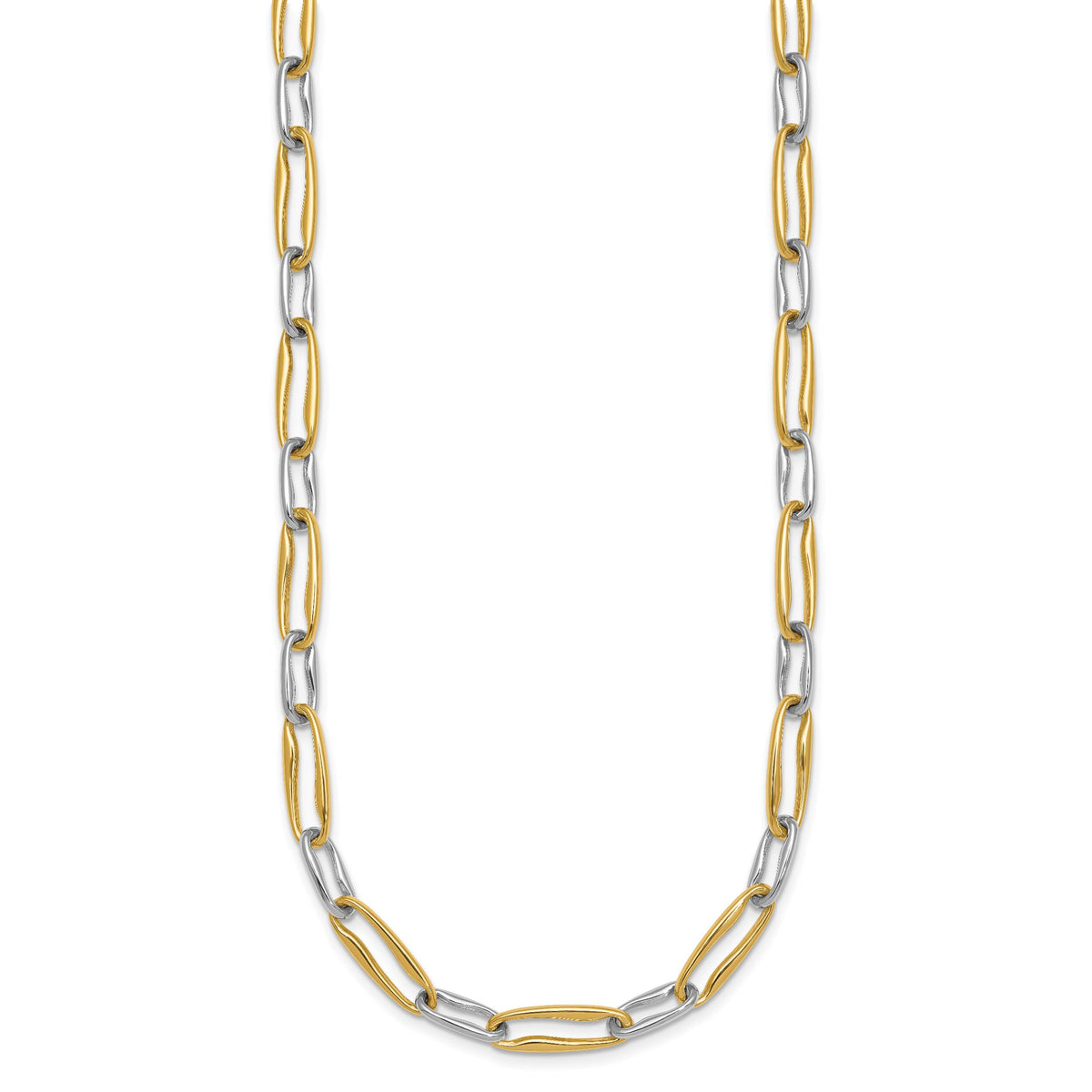 14k Two-tone Polished Link 5.75mm Necklace-SF3234-18