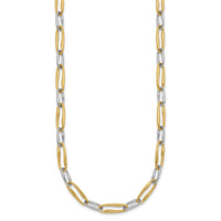 14k Two-tone Polished Link 5.75mm Necklace-SF3234-18