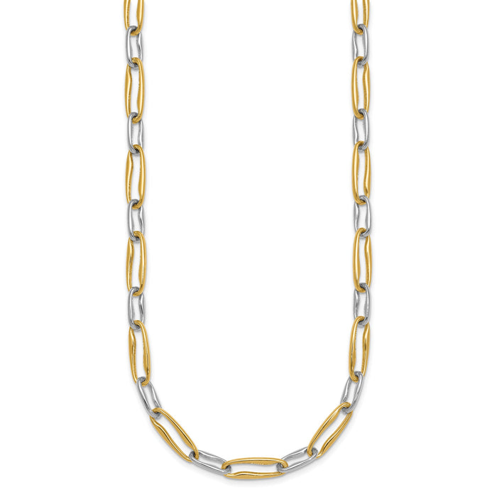14k Two-tone Polished Link 5.75mm Necklace-SF3234-18
