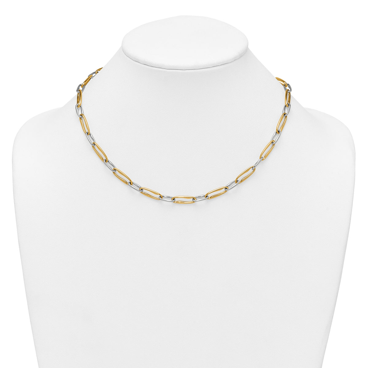 14k Two-tone Polished Link 5.75mm Necklace-SF3234-18