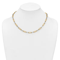 14k Two-tone Polished Link 5.75mm Necklace-SF3234-18