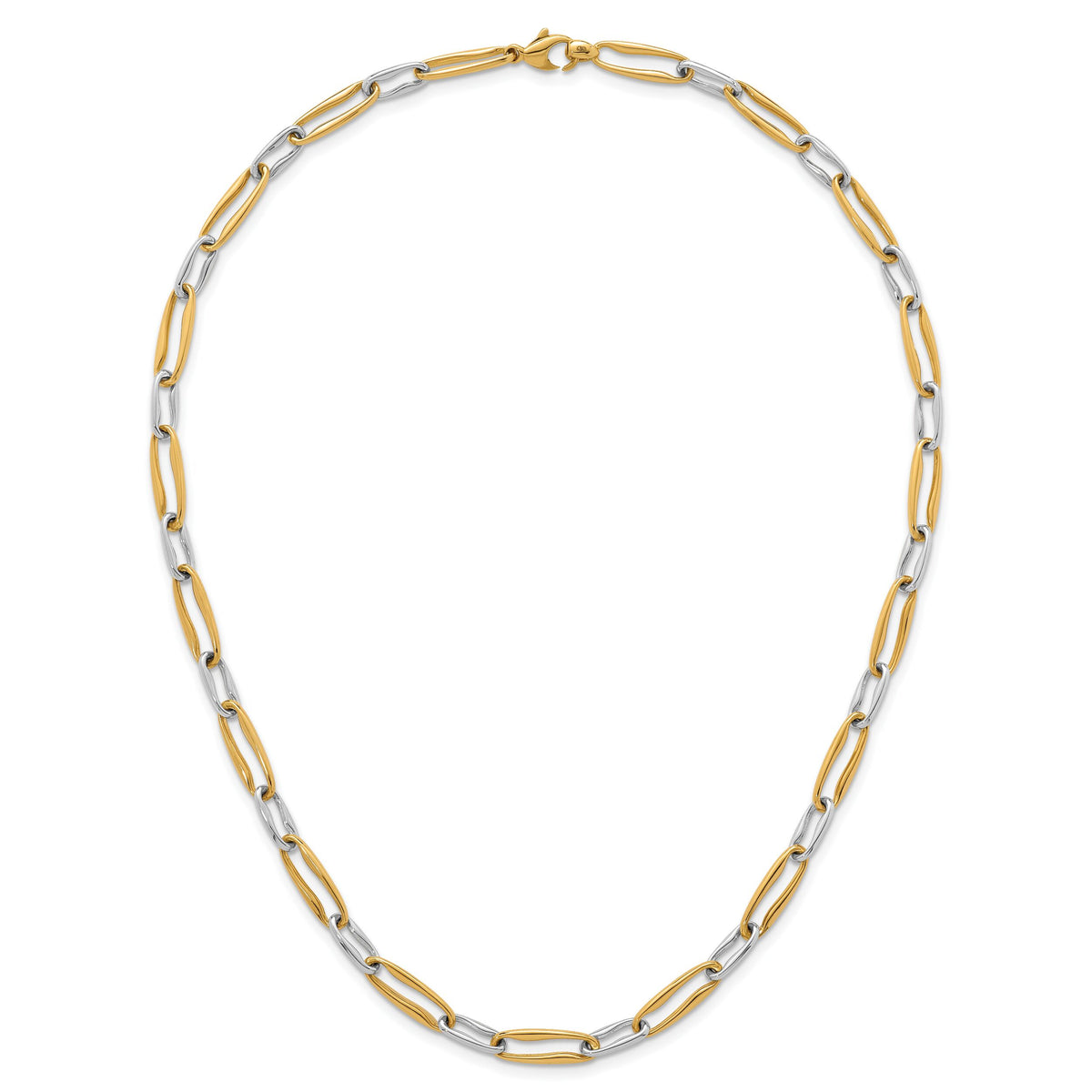 14k Two-tone Polished Link 5.75mm Necklace-SF3234-18