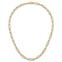 14k Two-tone Polished Link 5.75mm Necklace-SF3234-18