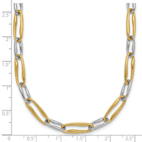 14k Two-tone Polished Link 5.75mm Necklace-SF3234-18