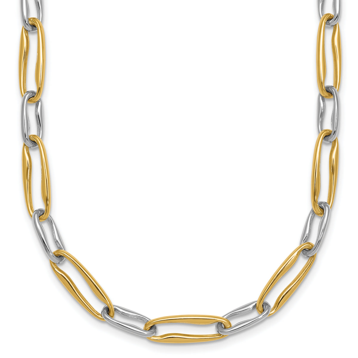 14k Two-tone Polished Link 5.75mm Necklace-SF3234-18