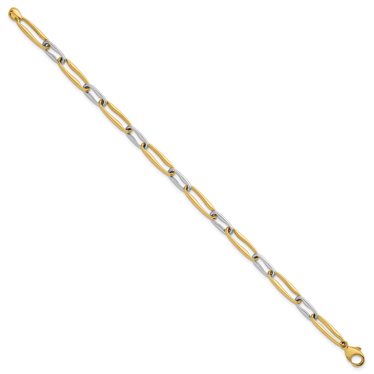 14k Two-tone Polished Link 5.75mm Bracelet-SF3234-7.5
