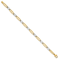 14k Two-tone Polished Link 5.75mm Bracelet-SF3234-7.5