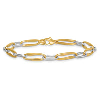 14k Two-tone Polished Link 5.75mm Bracelet-SF3234-7.5