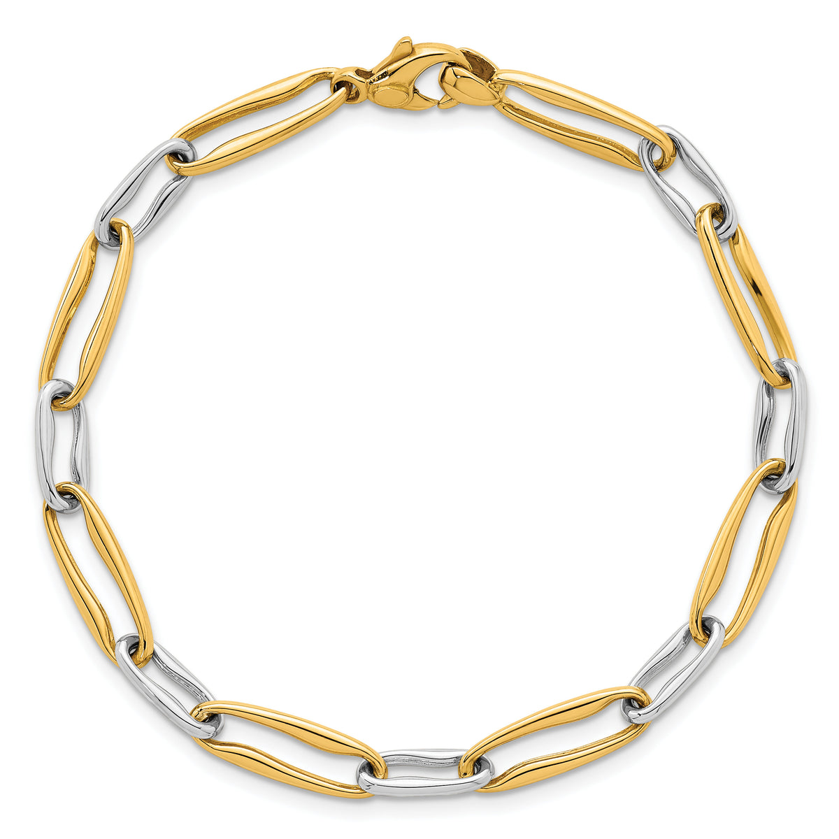 14k Two-tone Polished Link 5.75mm Bracelet-SF3234-7.5
