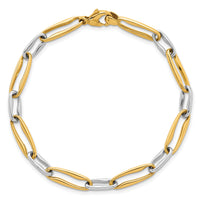 14k Two-tone Polished Link 5.75mm Bracelet-SF3234-7.5