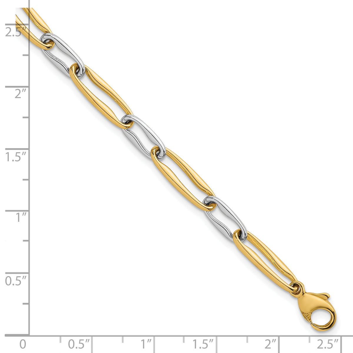 14k Two-tone Polished Link 5.75mm Bracelet-SF3234-7.5