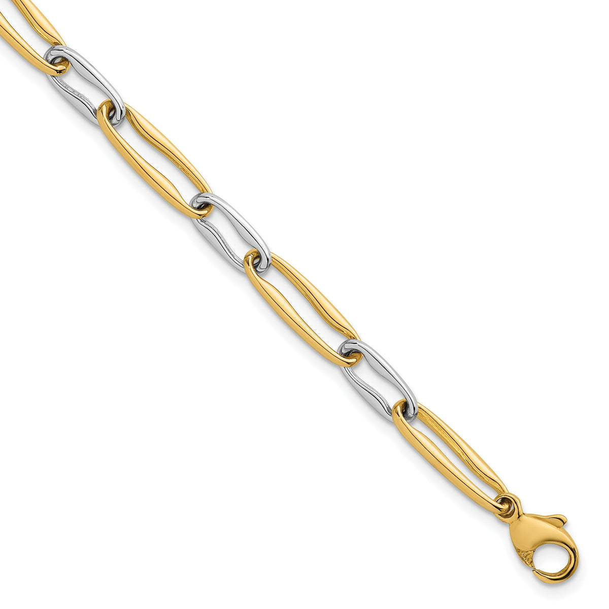 14k Two-tone Polished Link 5.75mm Bracelet-SF3234-7.5
