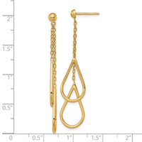 14k Polished Teardrops Dangle Earrings-SF3235E
