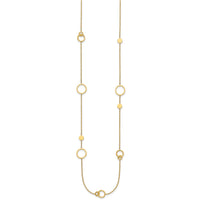 14k Polished Circle Pattern Necklace-SF3237-25.5