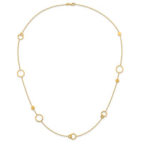 14k Polished Circle Pattern Necklace-SF3237-25.5