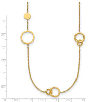 14k Polished Circle Pattern Necklace-SF3237-25.5