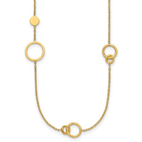 14k Polished Circle Pattern Necklace-SF3237-25.5