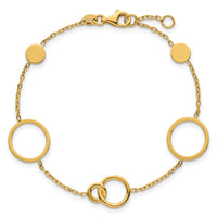 14k Polished Circle Pattern Bracelet-SF3237-7.25