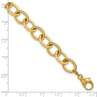 14k Polished Round Oval Chain 9mm Bracelet-SF3238-7.5