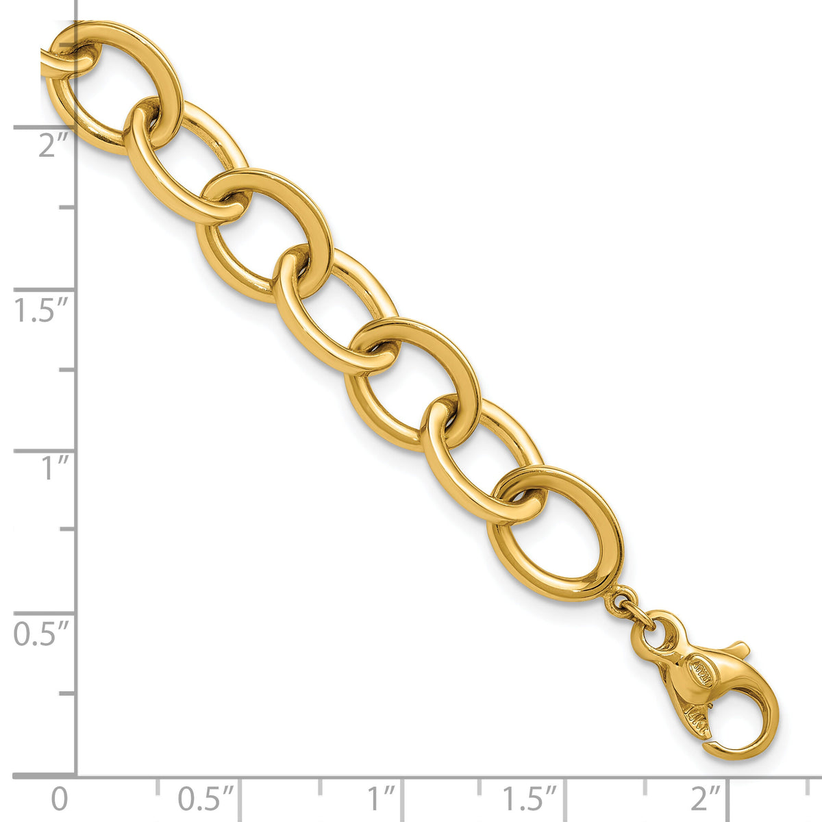 14k Polished Round Oval Chain Dangle Post Earrings-SF3238E