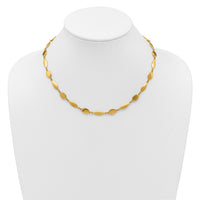 14k Polished And Brushed Fancy Link 7.5mm Necklace-SF3239-18