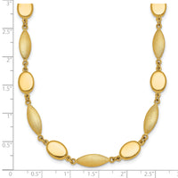 14k Polished And Brushed Fancy Link 7.5mm Necklace-SF3239-18