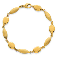 14k Polished And Brushed Fancy Link 7.5mm Bracelet-SF3239-7.25