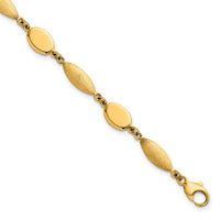 14k Polished And Brushed Fancy Link 7.5mm Bracelet-SF3239-7.25